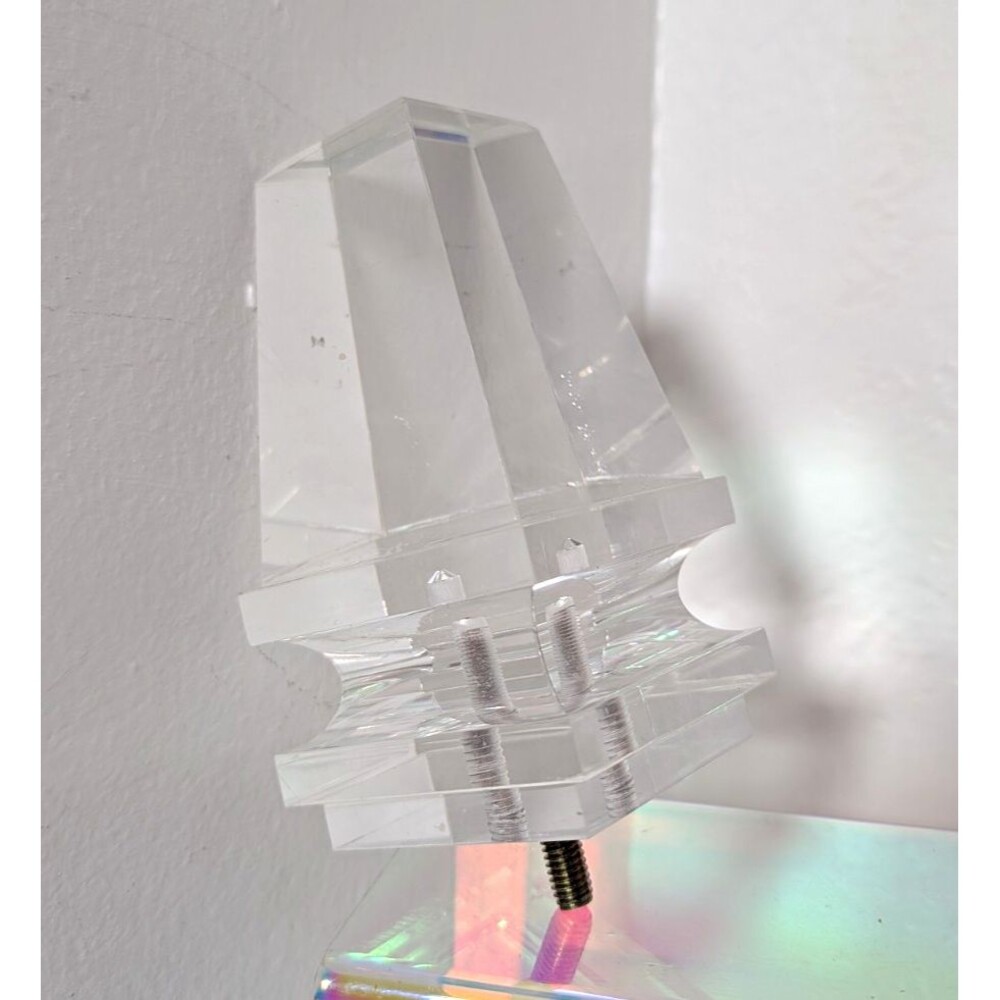2 Clear Acrylic Lucite Furniture Posts Legs Threaded Hardware Vintage